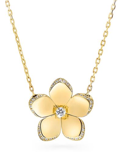 Graff Yellow Gold And Diamond Butterfly Necklace - Metallic