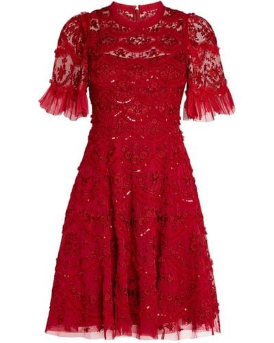 Needle & Thread Lily Bloom Mini Dress - Red