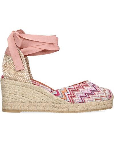 Missoni Eva Wave Espadrille Wedge Sandals 60 - Pink