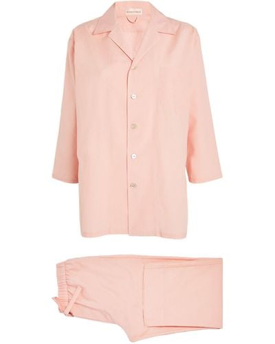 Olivia Von Halle Cotton-silk Casablanca Pajama Set - Pink
