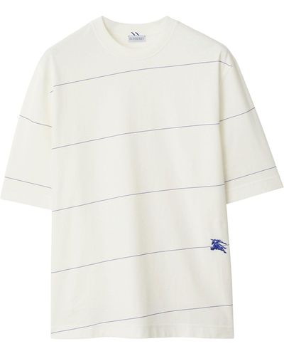 Burberry Cotton Striped Ekd T-shirt - White