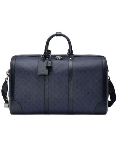 Gucci Large Gg Supreme Ophidia Duffle Bag - Blue