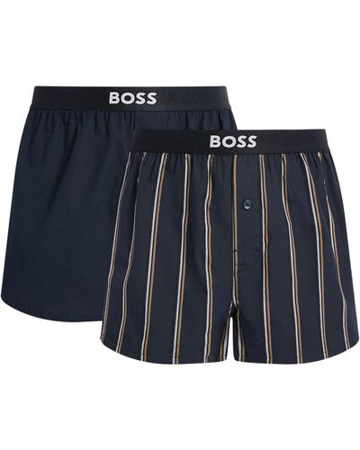 BOSS Pack Of 2 Striped Boxers - Blue