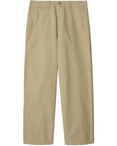 Burberry Cotton Relaxed Chinos - Natural