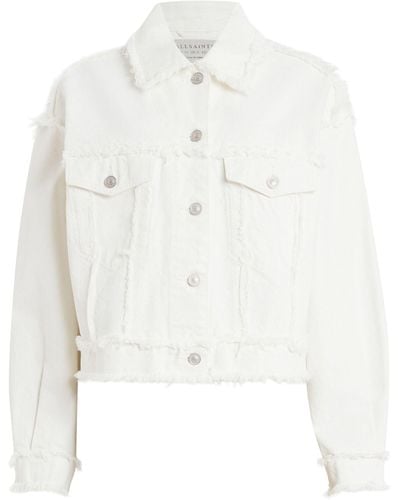 AllSaints Claude Fray Denim Jacket - White