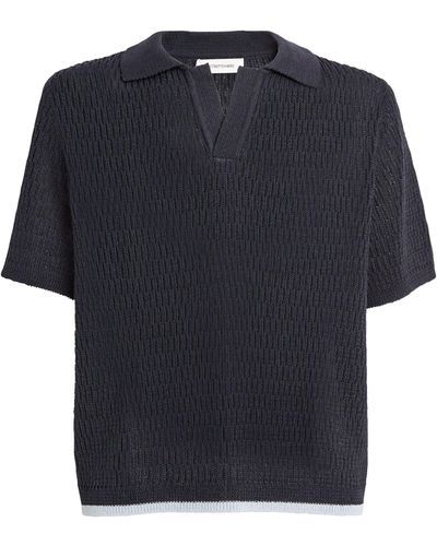 LE17SEPTEMBRE Sheer Polo Shirt - Blue