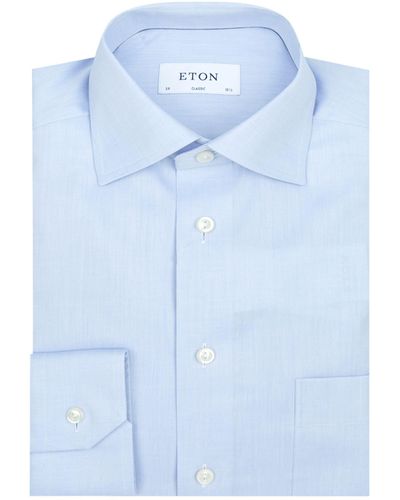 Eton Twill-cotton Shirt - Blue