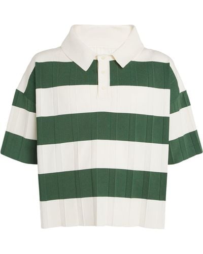 Jacquemus Striped Pleated Polo Shirt - Green