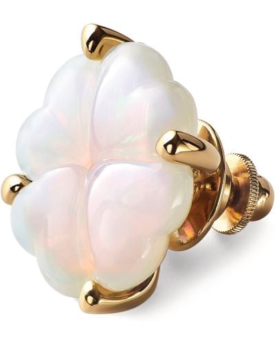 Baccarat Gold Vermeil And Crystal Trèfle Pin - Pink