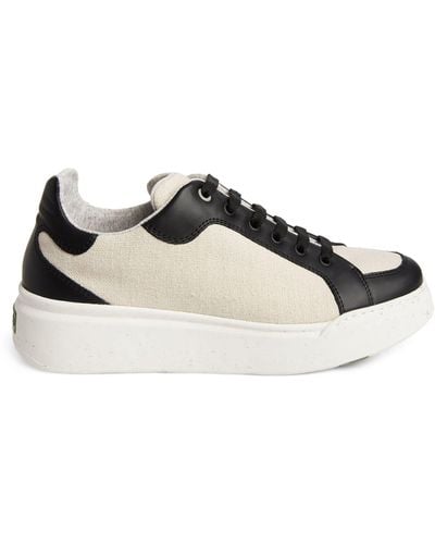 Max Mara Canvas-leather Sneakers - Black