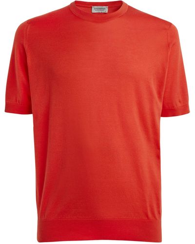 John Smedley Knitted Kempton T-shirt - Red