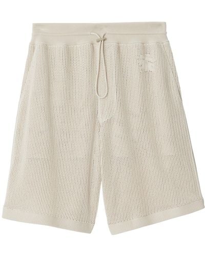 Burberry Cotton Mesh Shorts - Natural