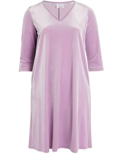 Marina Rinaldi Velvet T-shirt Dress - Purple