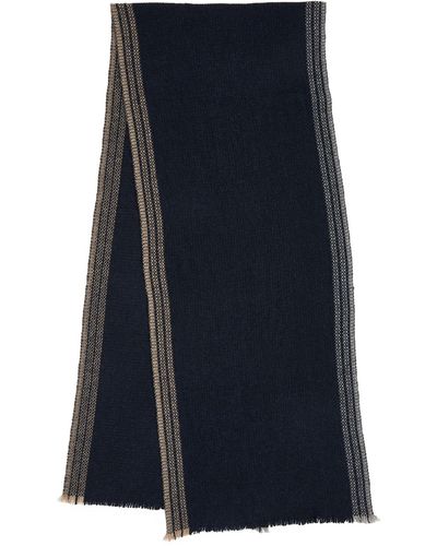Eleventy Cashmere Striped Scarf - Blue