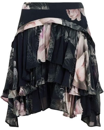 AllSaints Valley Print Cavarly Mini Skirt - Black