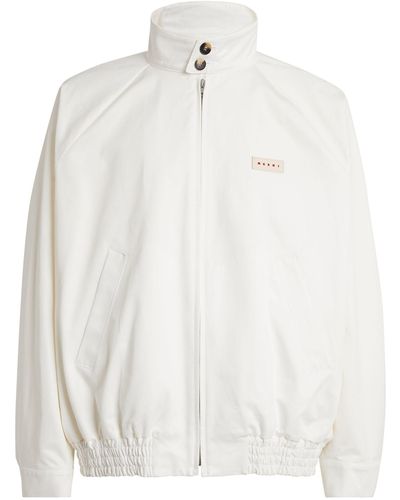 Marni Cotton Gabardine Bomber Jacket - White