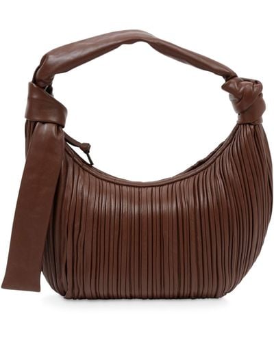 Neous Neptune Pleated Leather Hobo Bag - Brown