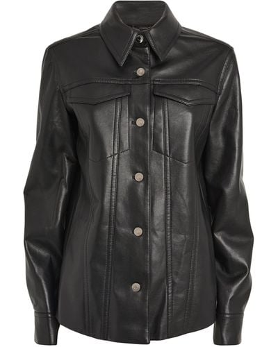 Nanushka Leather Rocio Overshirt - Black