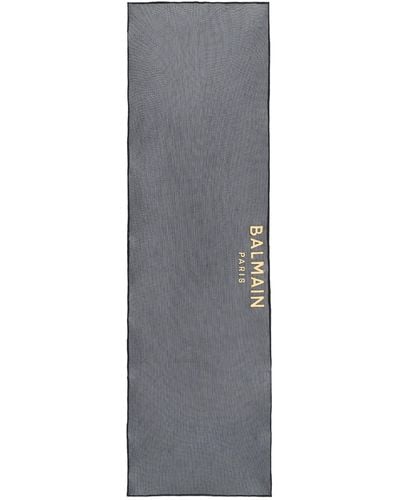 Balmain Semi-sheer Logo Mini Pareo - Gray