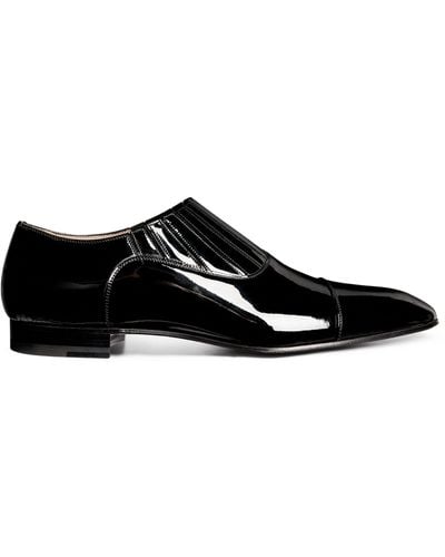 Christian Louboutin Greg On Patent Leather Slip-on Derby Shoes - Black