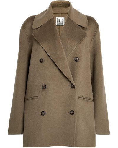 Totême Wool Double-breasted Jacket - Natural