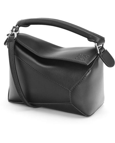 Loewe Small Puzzle Bag In Classic Calfskin - Black