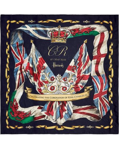 Harrods Silk King's Coronation Scarf - Black