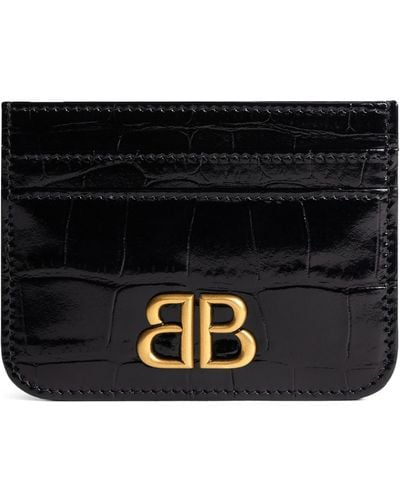 Balenciaga Leather Monaco Card Holder - Black