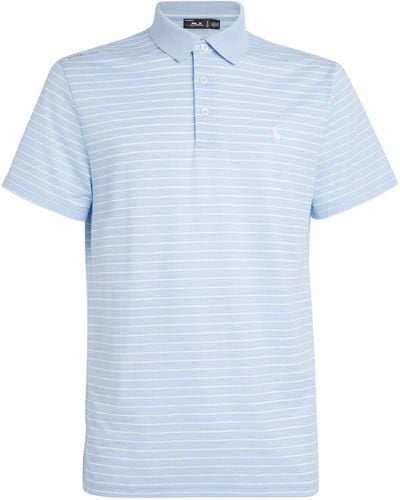 RLX Ralph Lauren Cotton-blend Striped Polo Shirt - Blue