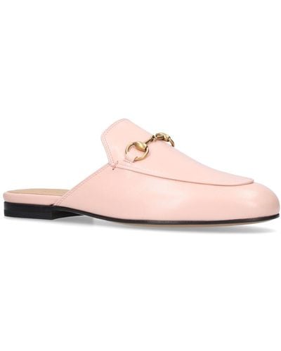 Gucci Leather Princetown Slippers - Pink