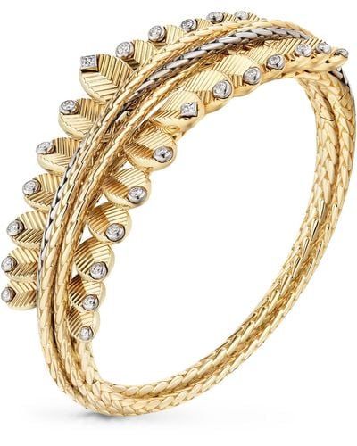 Cartier Yellow Gold, White Gold And Diamond Grain De Café Bracelet - Metallic