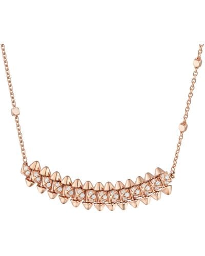Cartier Rose Gold And Diamond Clash De Necklace - Pink