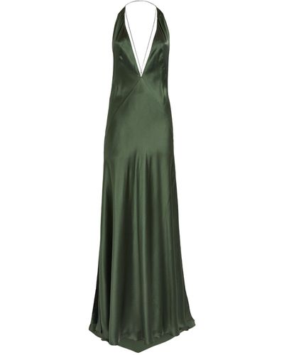 Michael Lo Sordo Alexandra Silk Strappy Gown - Green