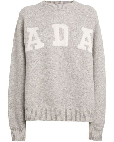ADANOLA Oversized Logo Sweater - Grey
