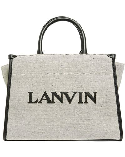 Lanvin Small Canvas Mm Tote Bag - Metallic