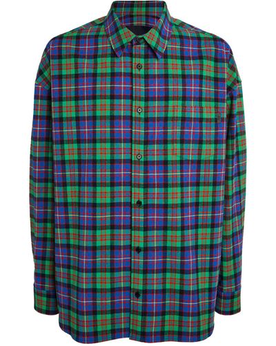 Juun.J Cotton Check Print Shirt - Green