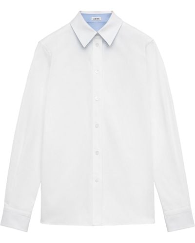Loewe Cotton-blend Button-down Shirt - White