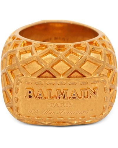 Balmain Signature Mesh Ring - Yellow