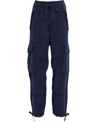 Polo Ralph Lauren Linen-cotton Cargo Trousers - Blue
