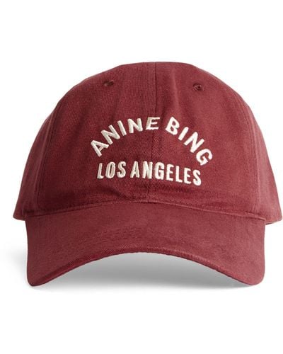 Anine Bing Logo Baseball Cap - Red