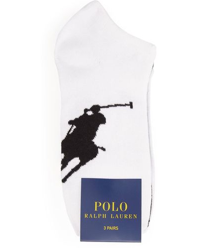 Polo Ralph Lauren Big Polo Pony Socks (pack Of 3) - White