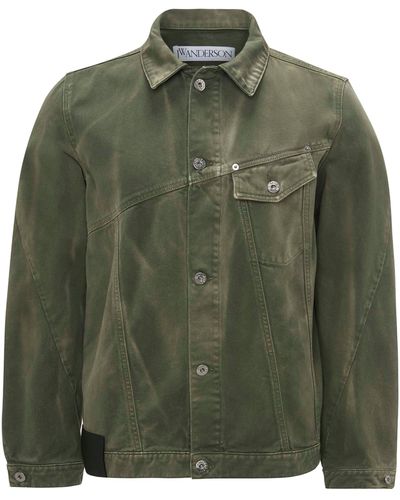 JW Anderson Denim Oversized Twisted Jacket - Green