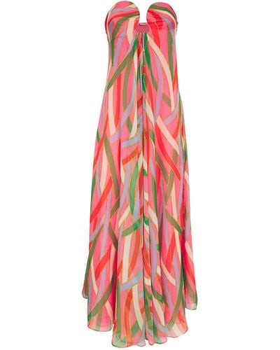 Cult Gaia Printed Misa Gown - Red