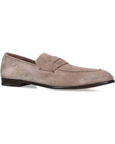 Zegna Suede L'asola Loafers - Brown