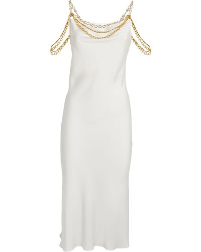 Rabanne Embellished Midi Dress - White