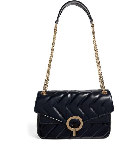 Sandro Quilted Leather Yza Shoulder Bag - Blue