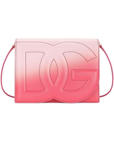 Dolce & Gabbana Leather Logo Cross-body Bag - Pink