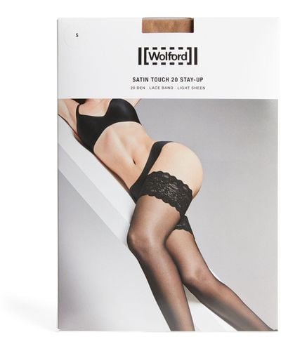 Wolford Satin Touch 20 Stay Up Thigh Highs - White