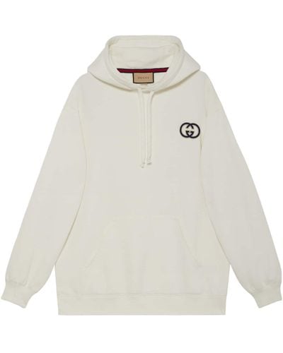 Gucci Jersey Embroidered Hoodie - White