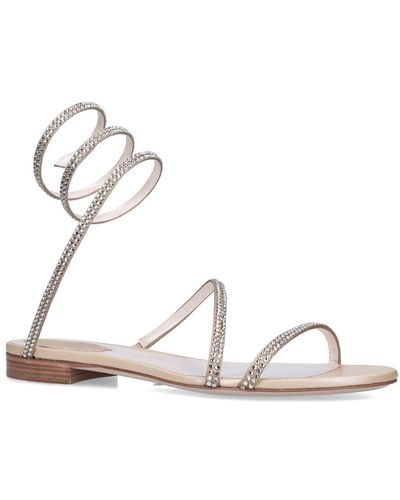 Rene Caovilla Embellished Cleo Flat Sandals - Metallic